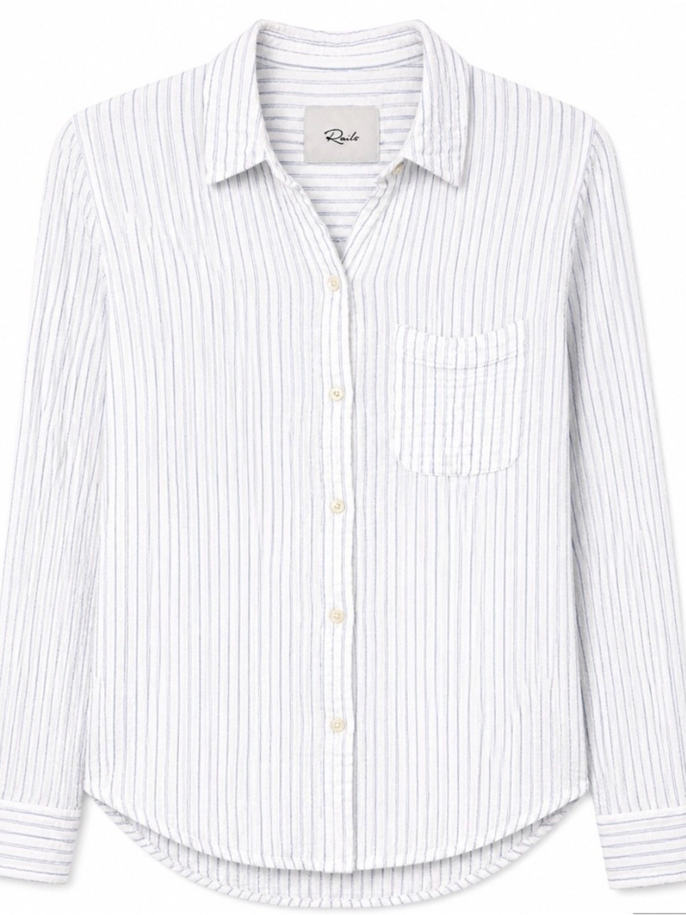 Rails Revolve Women’s Ellis Davenport Stripe Cotton Button Down Gauze Shirt Smal